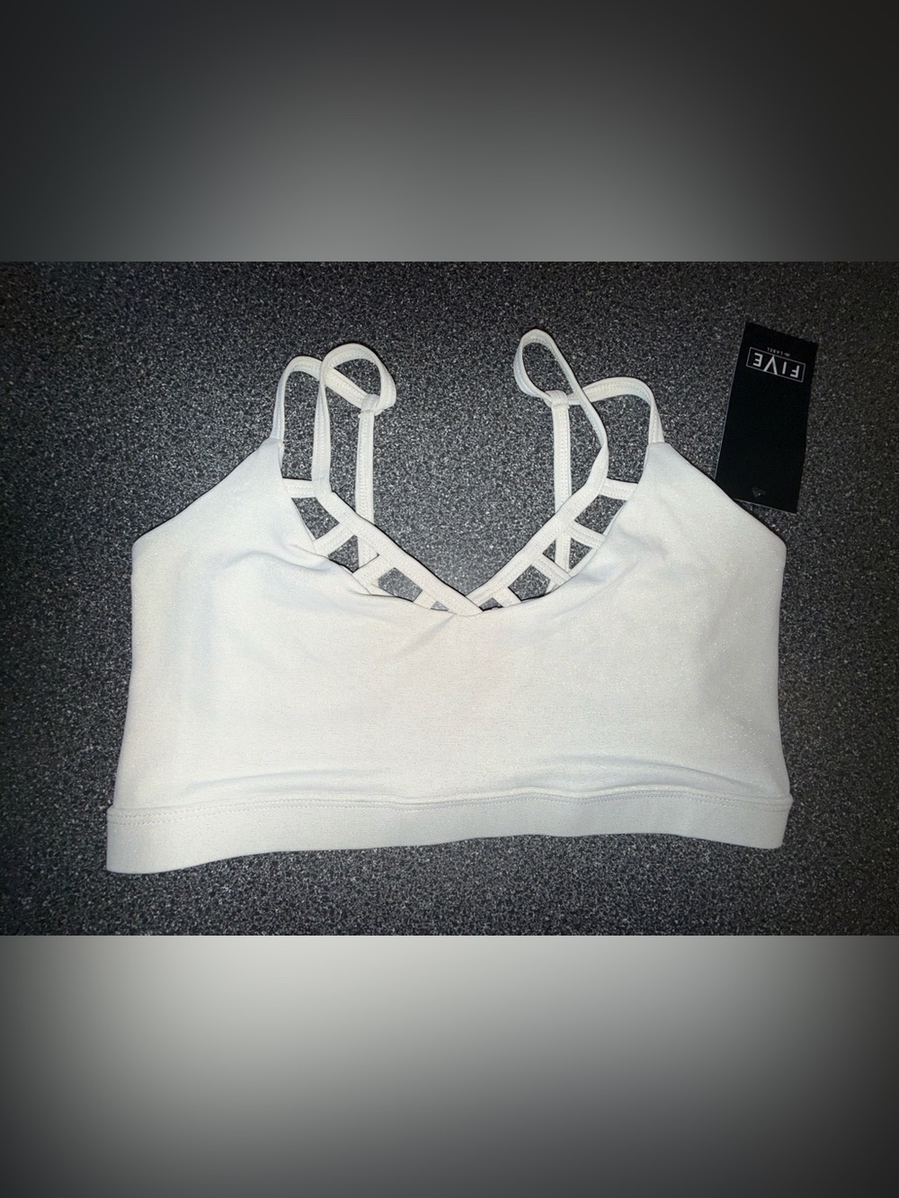 Five Dancewear NWT! Dance Bra Top White/Shimmer Color Size Adult Medium